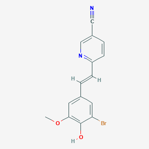 6-[(E)-2-(3-bromo-4-hydroxy-5-methoxyphenyl)ethenyl]pyridine-3-carbonitrile