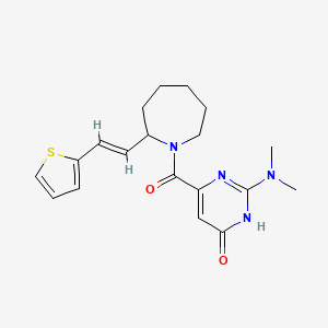 2-(dimethylamino)-4-[2-[(E)-2-thiophen-2-ylethenyl]azepane-1-carbonyl]-1H-pyrimidin-6-one