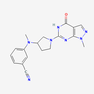 3-[methyl-[1-(1-methyl-4-oxo-5H-pyrazolo[3,4-d]pyrimidin-6-yl)pyrrolidin-3-yl]amino]benzonitrile