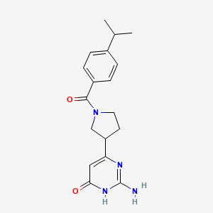 molecular formula C18H22N4O2 B7357153 2-amino-4-[1-(4-propan-2-ylbenzoyl)pyrrolidin-3-yl]-1H-pyrimidin-6-one 