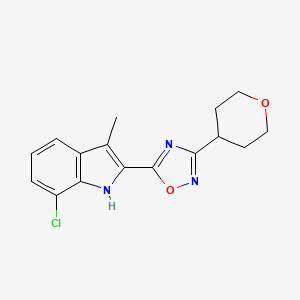 5-(7-chloro-3-methyl-1H-indol-2-yl)-3-(oxan-4-yl)-1,2,4-oxadiazole