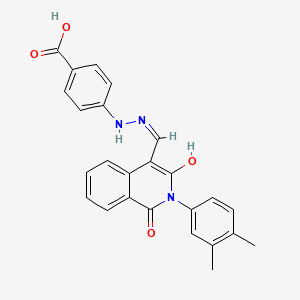 molecular formula C25H21N3O4 B7357166 4-[(2Z)-2-[[2-(3,4-dimethylphenyl)-3-hydroxy-1-oxoisoquinolin-4-yl]methylidene]hydrazinyl]benzoic acid 