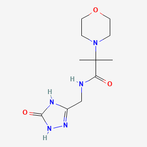 molecular formula C11H19N5O3 B7357199 2-methyl-2-morpholin-4-yl-N-[(5-oxo-1,4-dihydro-1,2,4-triazol-3-yl)methyl]propanamide 