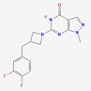 6-[3-[(3,4-difluorophenyl)methyl]azetidin-1-yl]-1-methyl-5H-pyrazolo[3,4-d]pyrimidin-4-one