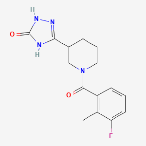 molecular formula C15H17FN4O2 B7357206 3-[1-(3-Fluoro-2-methylbenzoyl)piperidin-3-yl]-1,4-dihydro-1,2,4-triazol-5-one 