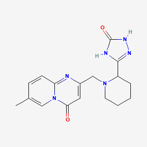 molecular formula C17H20N6O2 B7357220 7-Methyl-2-[[2-(5-oxo-1,4-dihydro-1,2,4-triazol-3-yl)piperidin-1-yl]methyl]pyrido[1,2-a]pyrimidin-4-one 