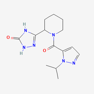 3-[1-(2-Propan-2-ylpyrazole-3-carbonyl)piperidin-2-yl]-1,4-dihydro-1,2,4-triazol-5-one