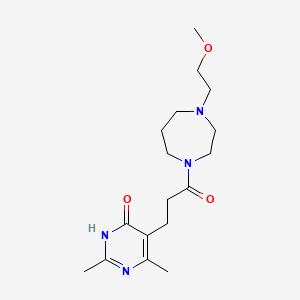 molecular formula C17H28N4O3 B7357253 5-[3-[4-(2-methoxyethyl)-1,4-diazepan-1-yl]-3-oxopropyl]-2,4-dimethyl-1H-pyrimidin-6-one 