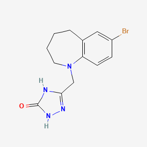 molecular formula C13H15BrN4O B7357280 3-[(7-Bromo-2,3,4,5-tetrahydro-1-benzazepin-1-yl)methyl]-1,4-dihydro-1,2,4-triazol-5-one 