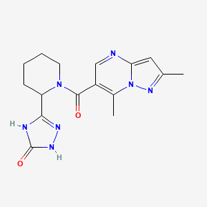 3-[1-(2,7-Dimethylpyrazolo[1,5-a]pyrimidine-6-carbonyl)piperidin-2-yl]-1,4-dihydro-1,2,4-triazol-5-one