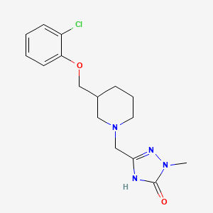 molecular formula C16H21ClN4O2 B7357318 5-[[3-[(2-chlorophenoxy)methyl]piperidin-1-yl]methyl]-2-methyl-4H-1,2,4-triazol-3-one 