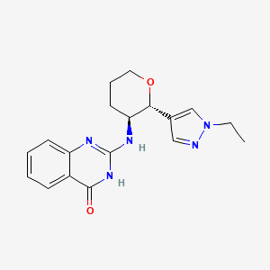 2-[[(2R,3S)-2-(1-ethylpyrazol-4-yl)oxan-3-yl]amino]-3H-quinazolin-4-one