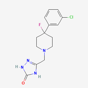 molecular formula C14H16ClFN4O B7357366 3-[[4-(3-Chlorophenyl)-4-fluoropiperidin-1-yl]methyl]-1,4-dihydro-1,2,4-triazol-5-one 