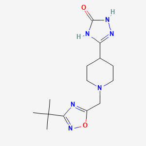 3-[1-[(3-Tert-butyl-1,2,4-oxadiazol-5-yl)methyl]piperidin-4-yl]-1,4-dihydro-1,2,4-triazol-5-one