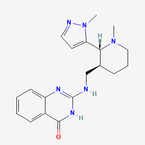 2-[[(2R,3S)-1-methyl-2-(2-methylpyrazol-3-yl)piperidin-3-yl]methylamino]-3H-quinazolin-4-one