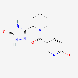 molecular formula C14H17N5O3 B7357474 3-[1-(6-Methoxypyridine-3-carbonyl)piperidin-2-yl]-1,4-dihydro-1,2,4-triazol-5-one 