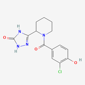 molecular formula C14H15ClN4O3 B7357482 3-[1-(3-Chloro-4-hydroxybenzoyl)piperidin-2-yl]-1,4-dihydro-1,2,4-triazol-5-one 