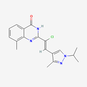 2-[(Z)-1-chloro-2-(3-methyl-1-propan-2-ylpyrazol-4-yl)ethenyl]-8-methyl-3H-quinazolin-4-one