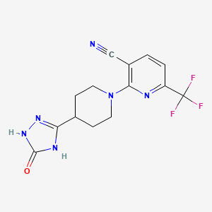 2-[4-(5-Oxo-1,4-dihydro-1,2,4-triazol-3-yl)piperidin-1-yl]-6-(trifluoromethyl)pyridine-3-carbonitrile