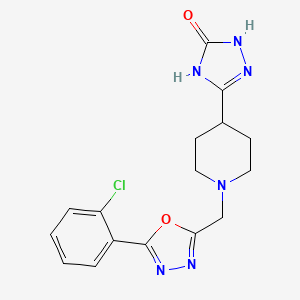 3-[1-[[5-(2-Chlorophenyl)-1,3,4-oxadiazol-2-yl]methyl]piperidin-4-yl]-1,4-dihydro-1,2,4-triazol-5-one