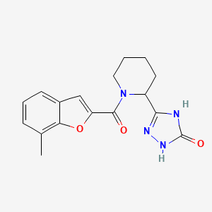 molecular formula C17H18N4O3 B7357531 3-[1-(7-Methyl-1-benzofuran-2-carbonyl)piperidin-2-yl]-1,4-dihydro-1,2,4-triazol-5-one 