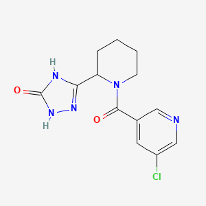 molecular formula C13H14ClN5O2 B7357549 3-[1-(5-Chloropyridine-3-carbonyl)piperidin-2-yl]-1,4-dihydro-1,2,4-triazol-5-one 