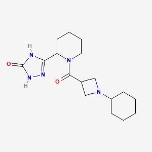 molecular formula C17H27N5O2 B7357559 3-[1-(1-Cyclohexylazetidine-3-carbonyl)piperidin-2-yl]-1,4-dihydro-1,2,4-triazol-5-one 