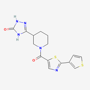 3-[1-(2-Thiophen-3-yl-1,3-thiazole-5-carbonyl)piperidin-3-yl]-1,4-dihydro-1,2,4-triazol-5-one