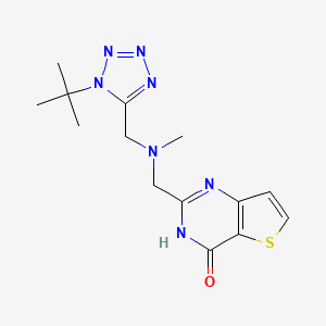 molecular formula C14H19N7OS B7357598 2-[[(1-tert-butyltetrazol-5-yl)methyl-methylamino]methyl]-3H-thieno[3,2-d]pyrimidin-4-one 