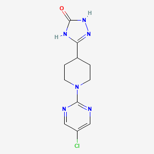 molecular formula C11H13ClN6O B7357623 3-[1-(5-Chloropyrimidin-2-yl)piperidin-4-yl]-1,4-dihydro-1,2,4-triazol-5-one 