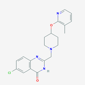 molecular formula C20H21ClN4O2 B7357637 6-chloro-2-[[4-(3-methylpyridin-2-yl)oxypiperidin-1-yl]methyl]-3H-quinazolin-4-one 