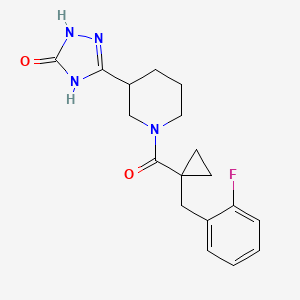 3-[1-[1-[(2-Fluorophenyl)methyl]cyclopropanecarbonyl]piperidin-3-yl]-1,4-dihydro-1,2,4-triazol-5-one