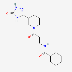 N-[3-oxo-3-[3-(5-oxo-1,4-dihydro-1,2,4-triazol-3-yl)piperidin-1-yl]propyl]cyclohexanecarboxamide