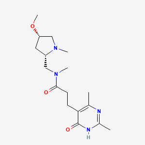 3-(2,4-dimethyl-6-oxo-1H-pyrimidin-5-yl)-N-[[(2S,4S)-4-methoxy-1-methylpyrrolidin-2-yl]methyl]-N-methylpropanamide