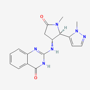 2-[[(2R,3R)-1-methyl-2-(2-methylpyrazol-3-yl)-5-oxopyrrolidin-3-yl]amino]-3H-quinazolin-4-one