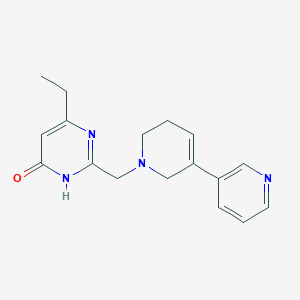 molecular formula C17H20N4O B7357688 4-ethyl-2-[(5-pyridin-3-yl-3,6-dihydro-2H-pyridin-1-yl)methyl]-1H-pyrimidin-6-one 