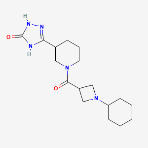 molecular formula C17H27N5O2 B7357695 3-[1-(1-Cyclohexylazetidine-3-carbonyl)piperidin-3-yl]-1,4-dihydro-1,2,4-triazol-5-one 