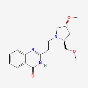 molecular formula C17H23N3O3 B7357701 2-[2-[(2S,4R)-4-methoxy-2-(methoxymethyl)pyrrolidin-1-yl]ethyl]-3H-quinazolin-4-one 