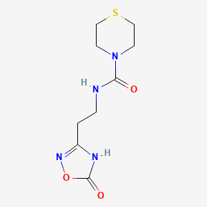 molecular formula C9H14N4O3S B7357735 N-[2-(5-oxo-4H-1,2,4-oxadiazol-3-yl)ethyl]thiomorpholine-4-carboxamide 