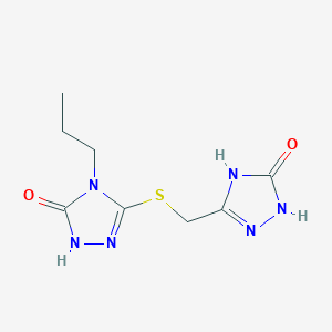 molecular formula C8H12N6O2S B7357742 3-[(5-oxo-1,4-dihydro-1,2,4-triazol-3-yl)methylsulfanyl]-4-propyl-1H-1,2,4-triazol-5-one 