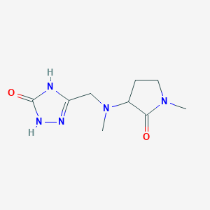 molecular formula C9H15N5O2 B7357746 3-[[Methyl-(1-methyl-2-oxopyrrolidin-3-yl)amino]methyl]-1,4-dihydro-1,2,4-triazol-5-one 