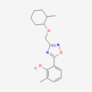 molecular formula C17H22N2O3 B7357787 2-Methyl-6-[3-[(2-methylcyclohexyl)oxymethyl]-1,2,4-oxadiazol-5-yl]phenol 