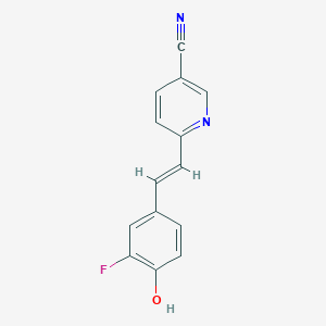 6-[(E)-2-(3-fluoro-4-hydroxyphenyl)ethenyl]pyridine-3-carbonitrile