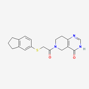 6-[2-(2,3-dihydro-1H-inden-5-ylsulfanyl)acetyl]-3,5,7,8-tetrahydropyrido[4,3-d]pyrimidin-4-one