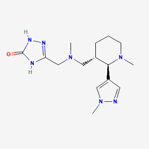 3-[[methyl-[[(2R,3S)-1-methyl-2-(1-methylpyrazol-4-yl)piperidin-3-yl]methyl]amino]methyl]-1,4-dihydro-1,2,4-triazol-5-one