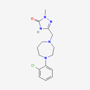 molecular formula C15H20ClN5O B7357870 5-[[4-(2-chlorophenyl)-1,4-diazepan-1-yl]methyl]-2-methyl-4H-1,2,4-triazol-3-one 