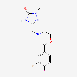 5-[[2-(3-bromo-4-fluorophenyl)morpholin-4-yl]methyl]-2-methyl-4H-1,2,4-triazol-3-one