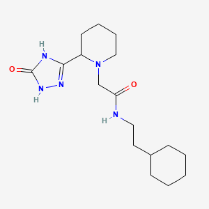 molecular formula C17H29N5O2 B7357895 N-(2-cyclohexylethyl)-2-[2-(5-oxo-1,4-dihydro-1,2,4-triazol-3-yl)piperidin-1-yl]acetamide 