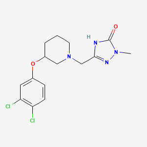 molecular formula C15H18Cl2N4O2 B7357904 5-[[3-(3,4-dichlorophenoxy)piperidin-1-yl]methyl]-2-methyl-4H-1,2,4-triazol-3-one 