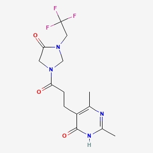 2,4-dimethyl-5-[3-oxo-3-[4-oxo-3-(2,2,2-trifluoroethyl)imidazolidin-1-yl]propyl]-1H-pyrimidin-6-one